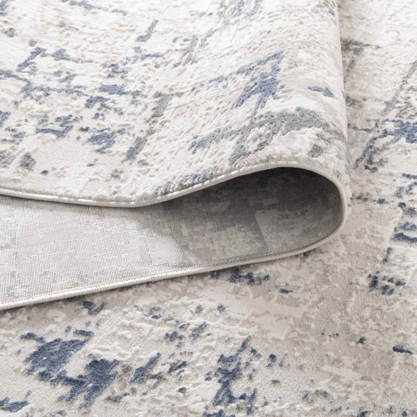 Amalfi Modern Distressed Lines Blue Multi Rug - AMAL04