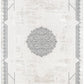 Amalfi Oriental Border Medallion Cream Grey Rug - AMAL07