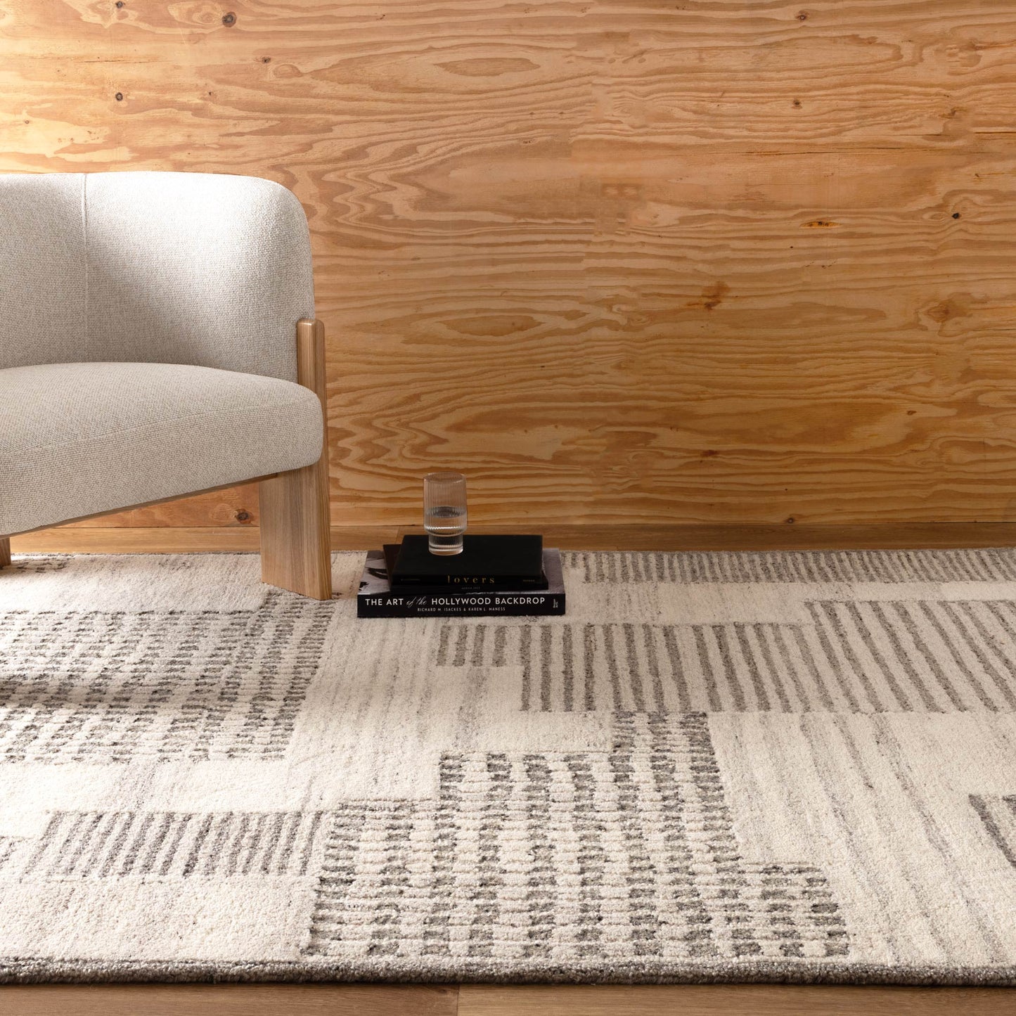 Cassian Prism Grey Cream Wool Rug - CASS02