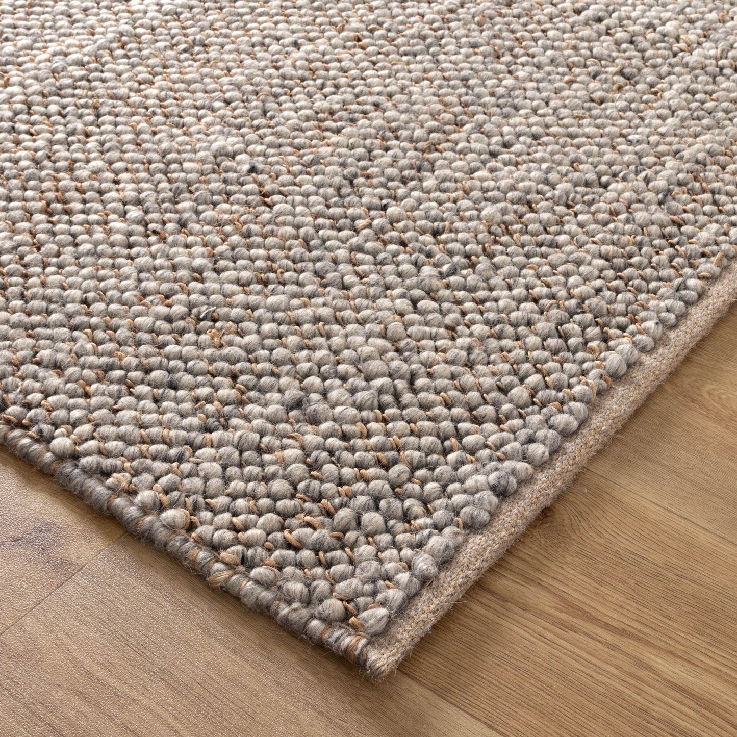 Eco Weave Grey Jute and Wool Rug