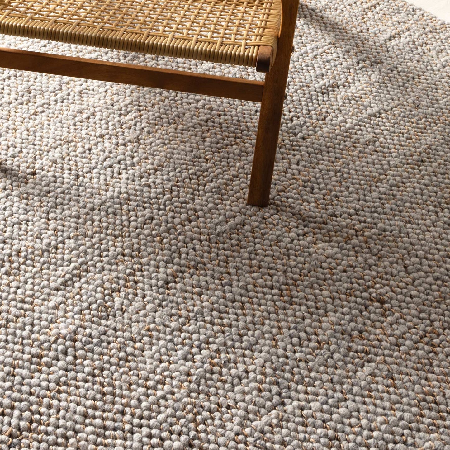 Eco Weave Grey Jute and Wool Rug