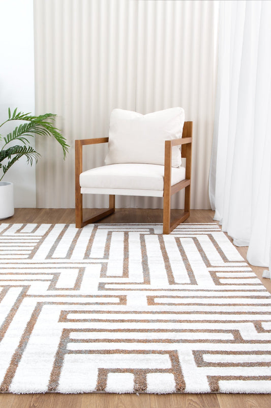 Indulgence Maze Cream Rug - INDU003