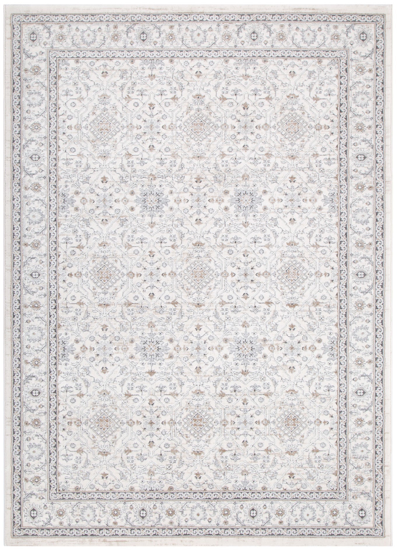 Maya Traditional Border Cream and Beige Rug - M103