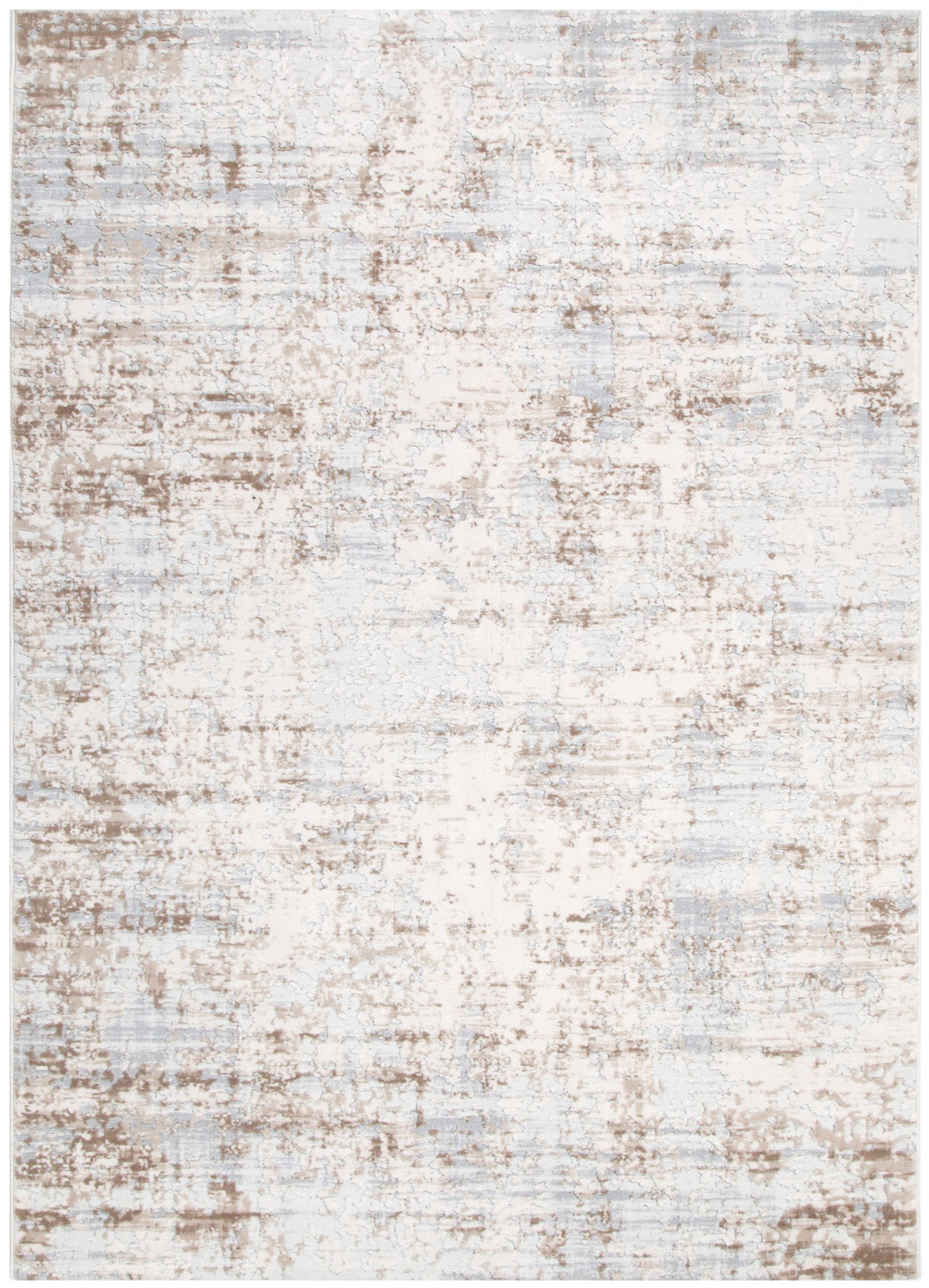 Maya Abstract Distressed Cream and Beige Rug - M105