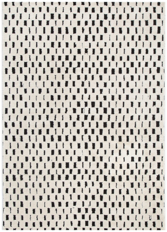 Mila Monochrome Squares Black and Cream Rug - MIL2