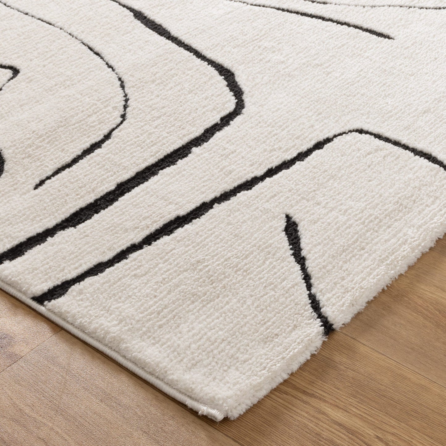 Mila Modern Lines Cream and Black Rug - MIL6