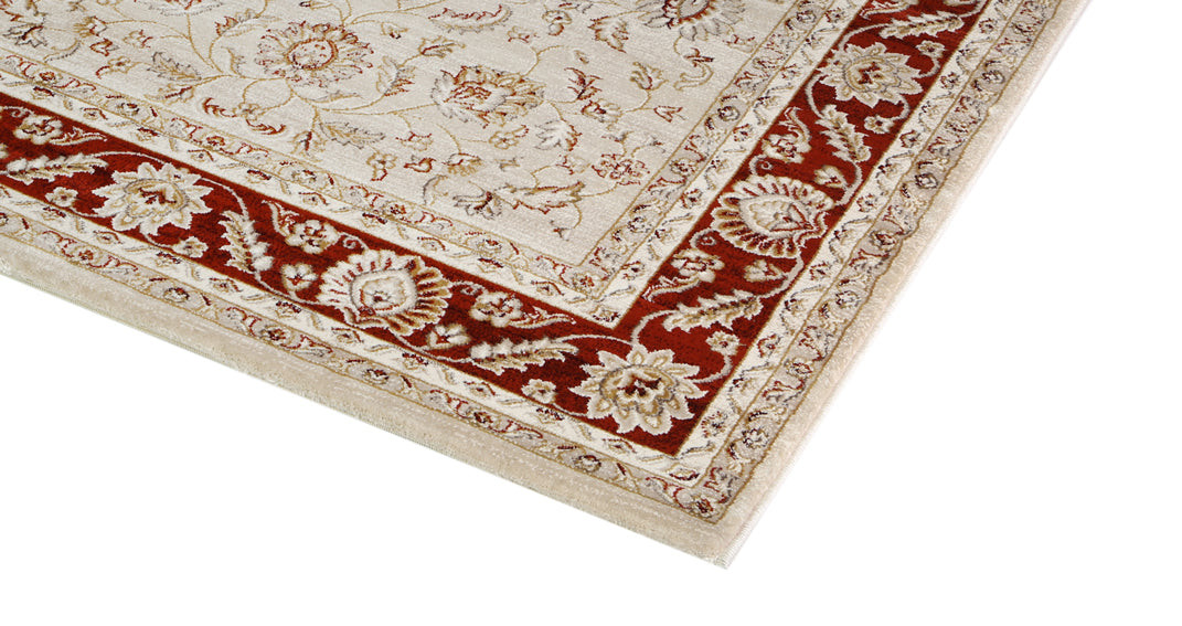 Prague Francesca Cream & Red Traditional Rug