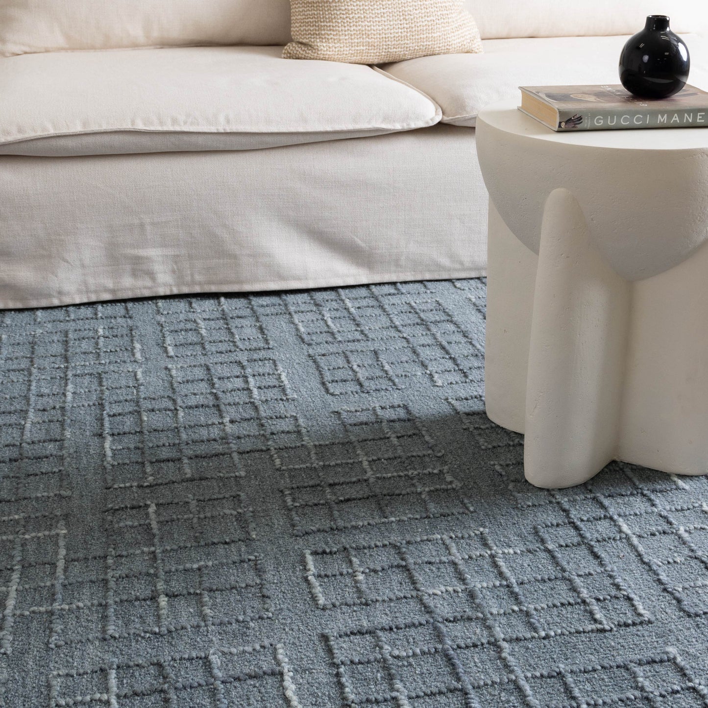 Abasco Steel Blue Knitted Wool Rug