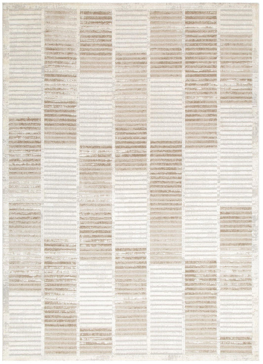 Trend Modern Stripes Grey and Beige Rug - T100