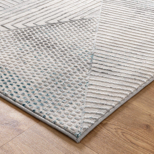 V003: Vestige Geometric Grey Blue Rug