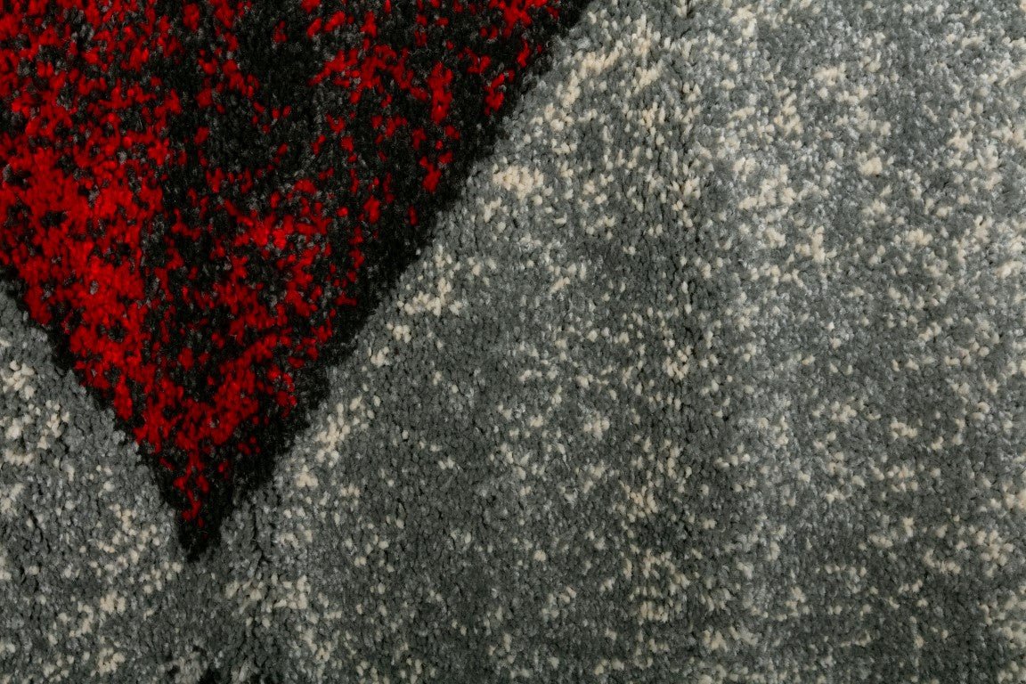 Iconic 09468 Grey Red A - Rugs PointMagento Product