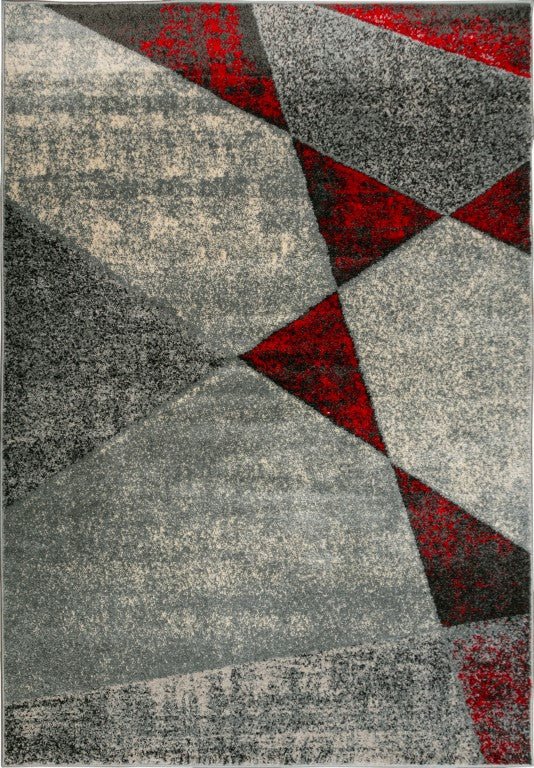 Iconic 09468 Grey Red A - Rugs PointMagento Product